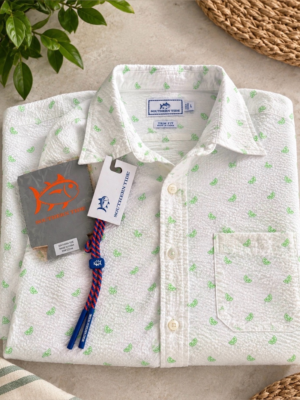 Southern tide limes shirt + coozie & sunglass strap